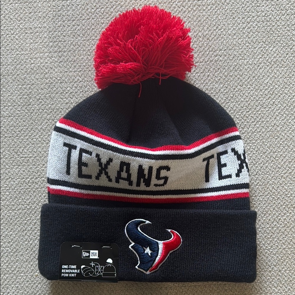 New Era Texans Knit Beanie - Red and Black